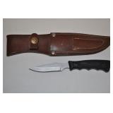 Smith & Wesson Bullseye Knife W/ Leather Sheath