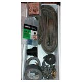 Assorted Box Lot, Tow Strap, Duct Tape, Wire,