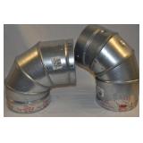 Pair 6" 90 Deg Double Wall Exhaust Pipes