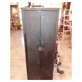 Black Metal Cabinet 60"t X 22"w X 10";