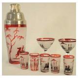 Crystal Frosted Shaker And Cup Set