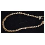 14 K Gold Diamond Tennis Bracelet 7 Inch 9.4 Grams