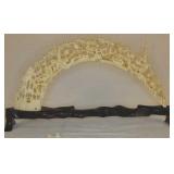 Hand Carved Hippopotamus Tusk With Stand 12 Inches