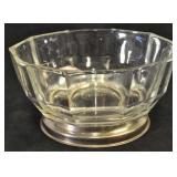 Art Deco Italian Glass Bowl With Metal Base