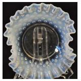 Moonstone Hobnail Candy Dish, Ruffled Edge