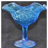 Imperial Blue Depression Glass Pedestal Compote
