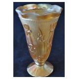 Jeannette Glass Iris And Herringbone Vase