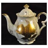 Norcrest Tea Pot Opal Lustre With Gold Accents