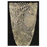 Vintage Anchor Hocking Crystal Vase Frosted Rose