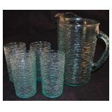 Vintage Anchor Hocking Aquamarine Soreno Set