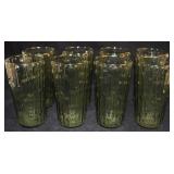 Anchor Hocking Avocado Green Tahiti Bamboo Tumbler
