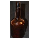 Vintage Brown Glass Whiskey Jug 9.5 Inches