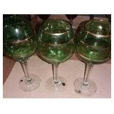 Vintage Blown Glass Hock Wine Glasses