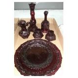Vintage Avon Red Cape Cod Glassware