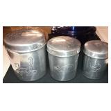 Aluminum Canister Set Embossed Cat Motif 6 Pc Ikea