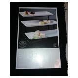 Elite Three Tier Porcelain Plate Set W/ Metal Rack