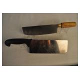Two 8 Inch Cleavers, 8 Inches Ea, Wood & Plastic