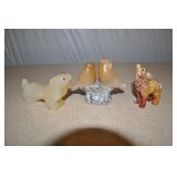 Carved Birds And Animals 3 Pcs