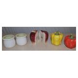 Ceramic Vegetable Sat & Pepper Shakers 6 Pcs