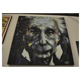 Large Albert Einstein Print Canvas 39 X 39 Inches