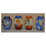 Four Japanese Mini Vases 2.5 Inches