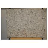 Original Art Oil On Canvas Squiggly Space Lines