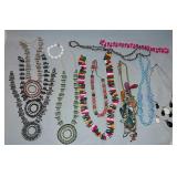 Assorted Necklaces And Beads With Tub.