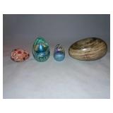 Polished Egg And Glass Collection. Biggest Is 5x4