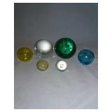 Glass Ball Paperweight Collection Biggest 3.5"
