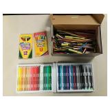 Colored Pens, Pencils Plus Box Of Highlighters,