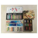 Assorted Oil Pastels, Neopastels, Soft Pastels.