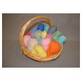 Basket Of Yarn - Pastel Colors 17 Skeins