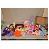 Large Lot - Granny Squares, Motifs, Doilies, Dolls