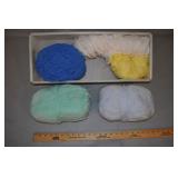 Assorted Yarn - Blues, White, Yellow, Green