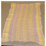 Lavender And Pale Yellow Crochet Afghan 42 X 50