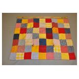 Red, Blue & Yellow Baby Quilt 37 X 29