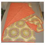 Bedspread And Sham Set  Pinks & Teals