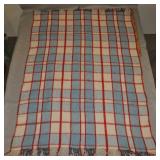 Red, White, Blue, Brown Wool Blanket 62 X 90