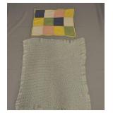 2 Crochet Baby Blankets Pastels