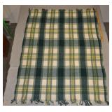 Green, Yellow And White Blanket 60 X 80