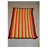 Red & Black Multi Color Knitted Throw 58 X 40