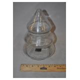 Anchor Hocking Glass Christmas Tree Cookie Jar