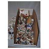 Lighted Winter Village 5 Houses, People And Trees