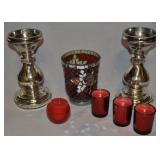Glass Candlesticks, Votives, Mosaic Candle Holder