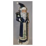 Santa Statue Blue Robe And Hat 28 Inches Tall