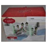 Winter Village Foot Bridge W/ Fiber Optics In Box