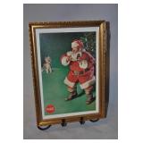 Framed 1961 Santa And Puppy Coca Cola Print