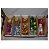 Glass Ornaments, Santas, Gold, Green, Misc