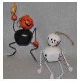 Pumpkin And Snowman Bell Ornaments