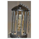 Hanging Skeleton Cage Battery Operated